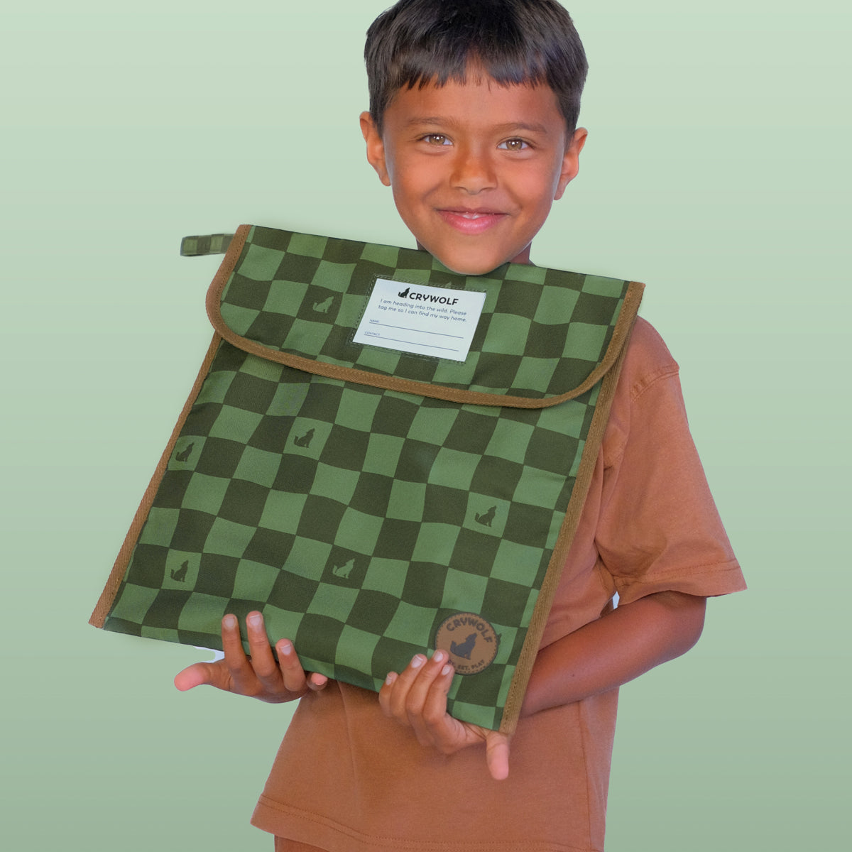 Book Bag Green Check - Crywolf
