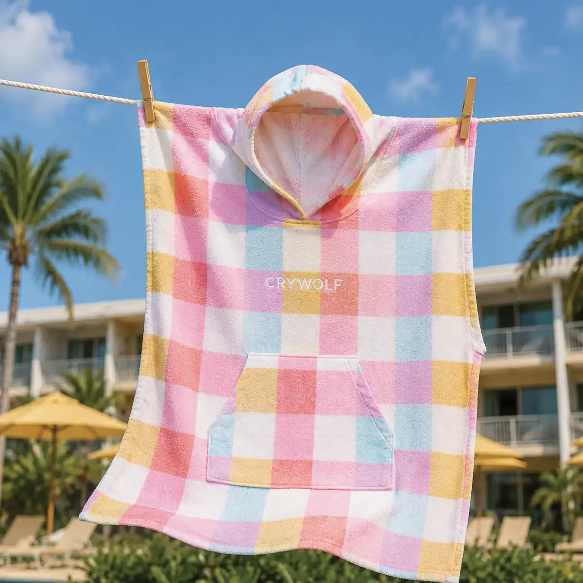 Hooded Towel S/M Pop Gingham - Crywolf