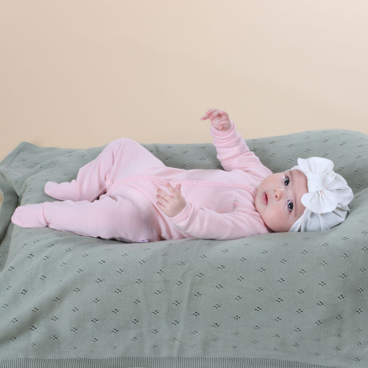 Merino Babygrow 3mth Petal Pink - Dimples