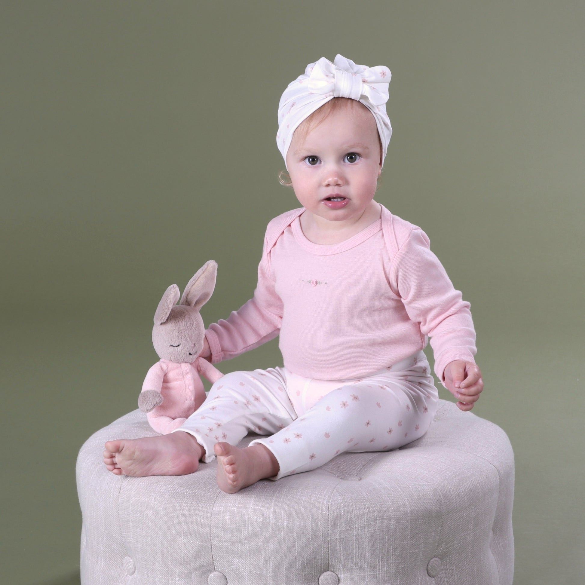 Merino Long Sleeve Bodysuit 12mth Petal Pink - Dimples