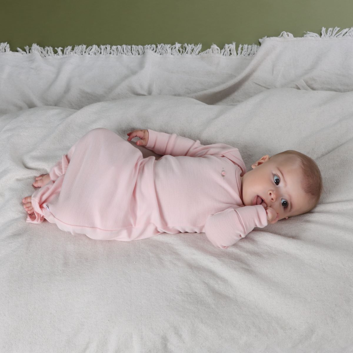 Merino Gown 3mth Petal Pink - Dimples