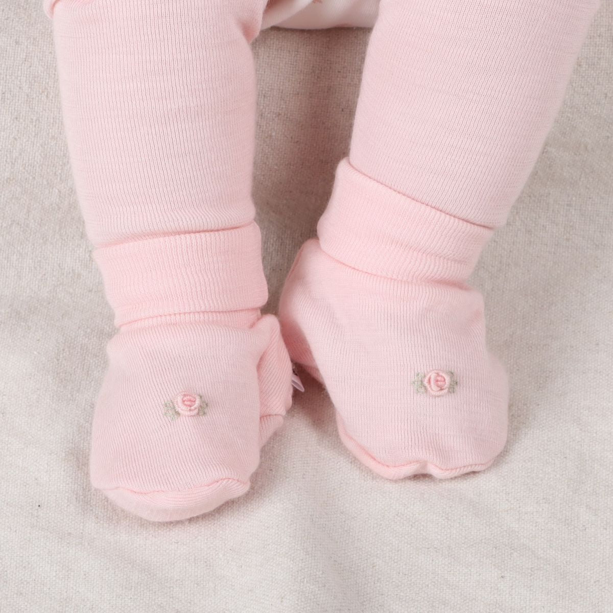 Merino Bootie NB Petal Pink - Dimples