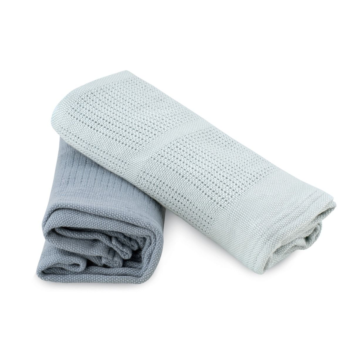 Cellular Blanket 2Pk Retro Blue - Little Bamboo