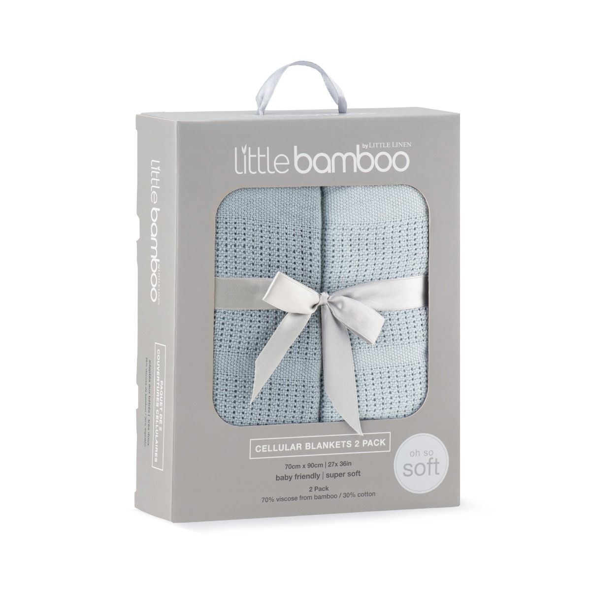 Cellular Blanket 2Pk Retro Blue - Little Bamboo