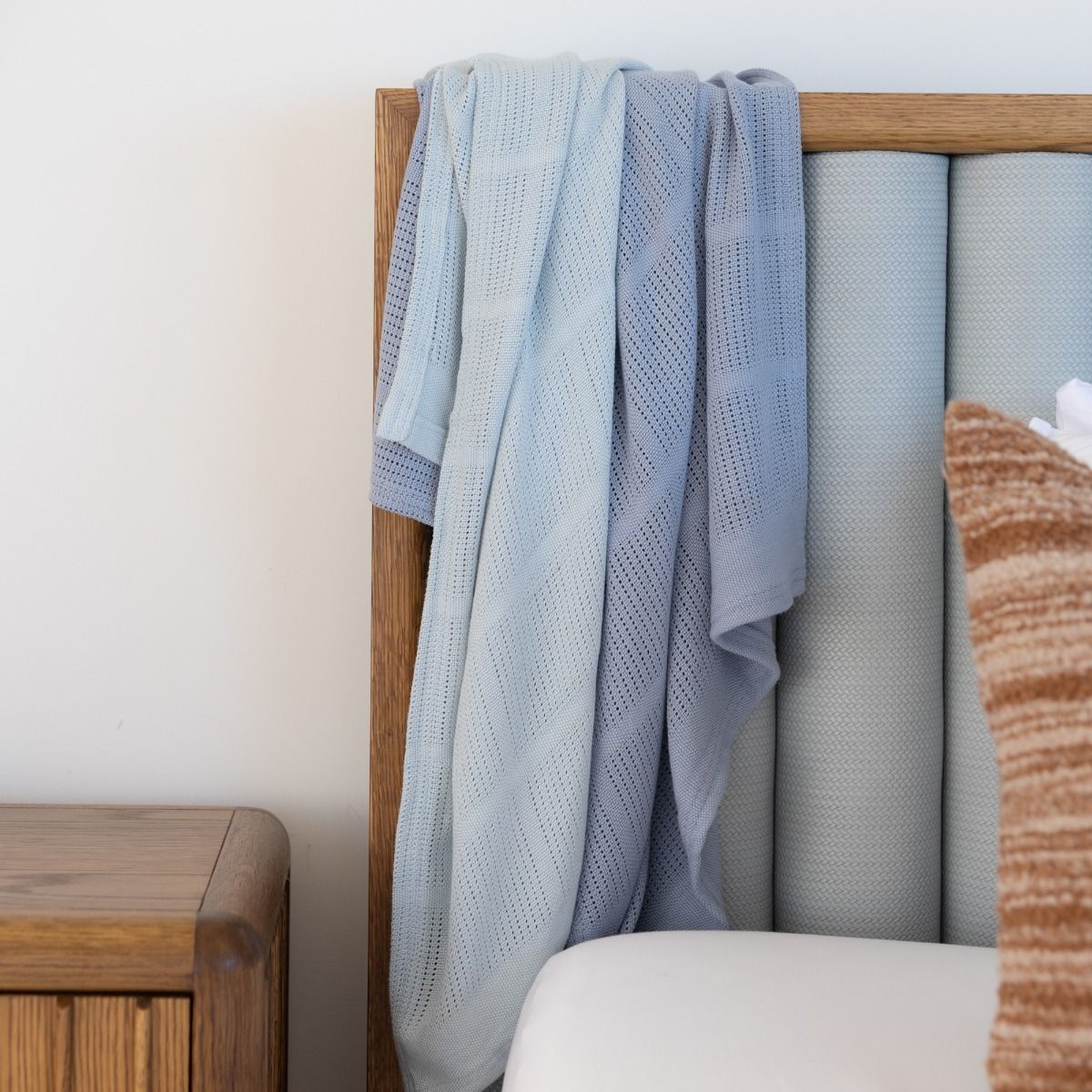 Cellular Blanket 2Pk Retro Blue - Little Bamboo