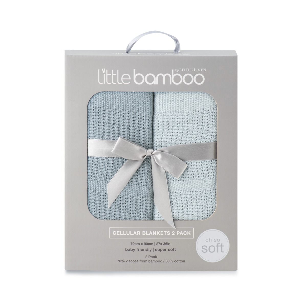 Cellular Blanket 2Pk Retro Blue - Little Bamboo