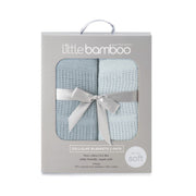 Cellular Blanket 2Pk Retro Blue - Little Bamboo