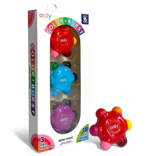 Colour Burst Grip Crayon - 3pc/18 colours