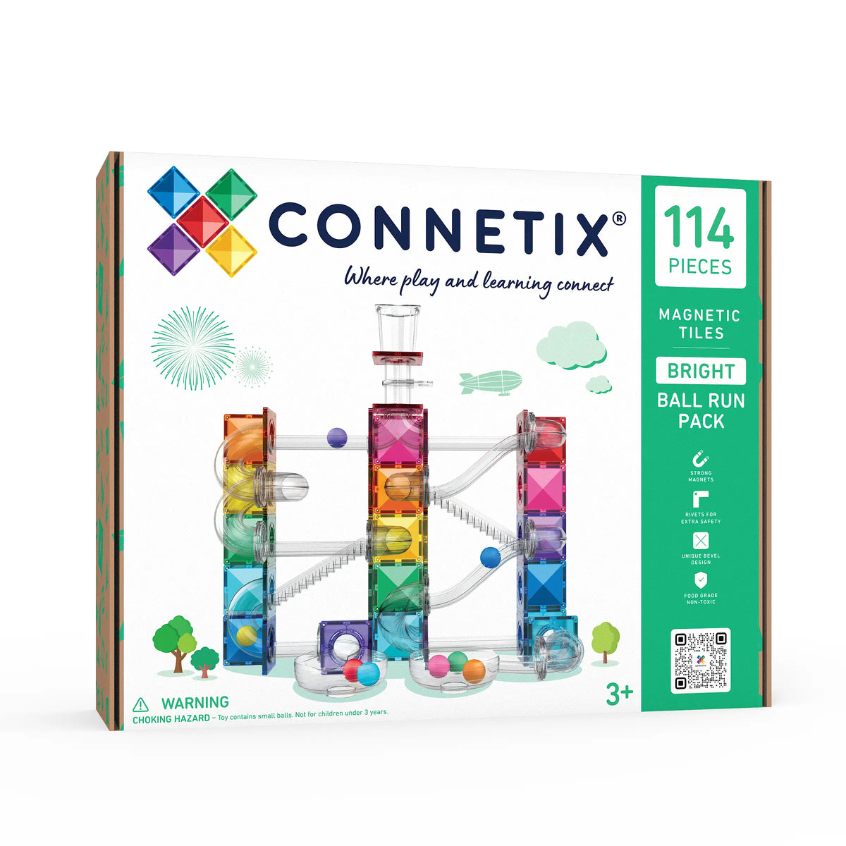 Connetix Pastel Ball Run Tiles - 114pcs