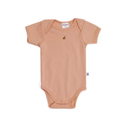 Cotton Short Sleeve Bodysuit 12mth Clay - Dimples