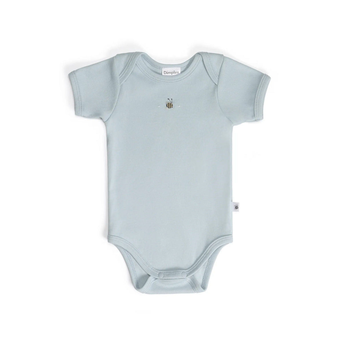 Cotton Short Sleeve Bodysuit 12mth Sky - Dimples