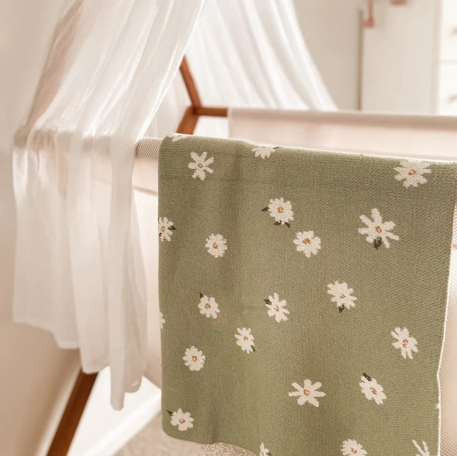Cotton Daisy Blanket - Over the Dandelions - Dimples