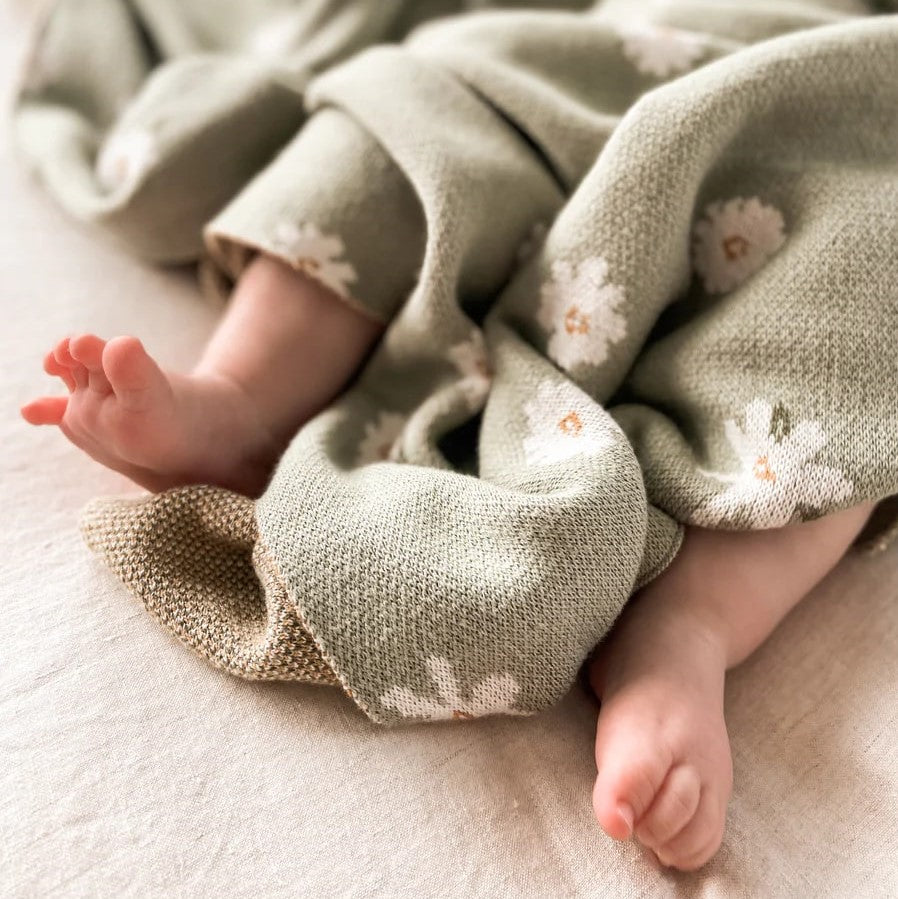 Cotton Daisy Blanket - Over the Dandelions - Dimples