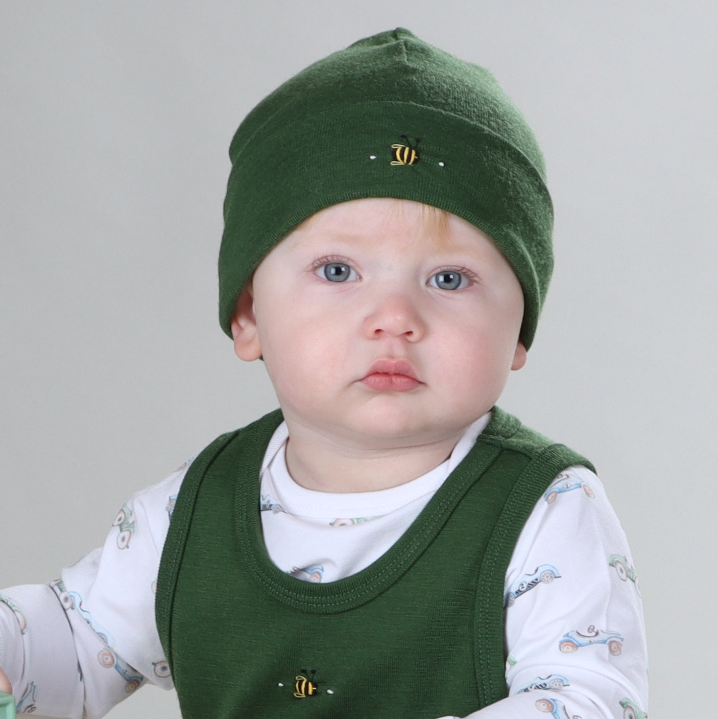 Merino Beanie L Evergreen - Dimples