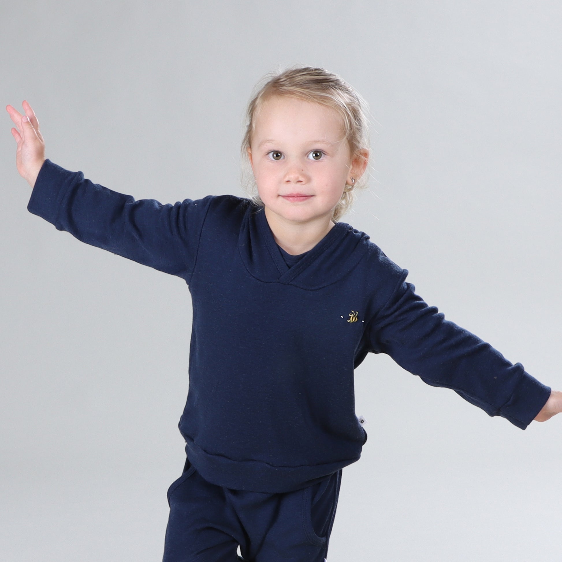 Merino Hoody 12mth Midnight Blue - Dimples