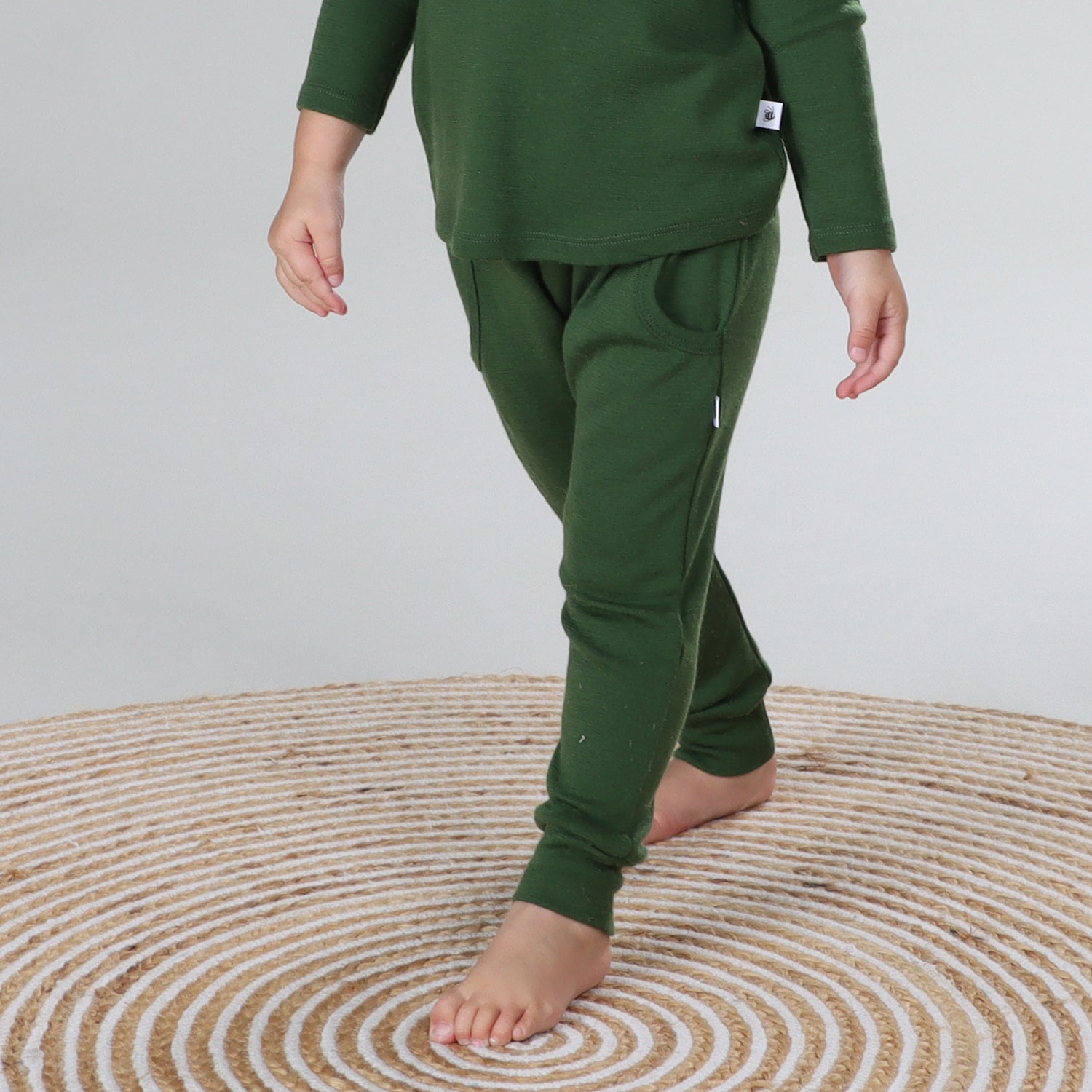 Merino Pants 12mth Evergreen - Dimples