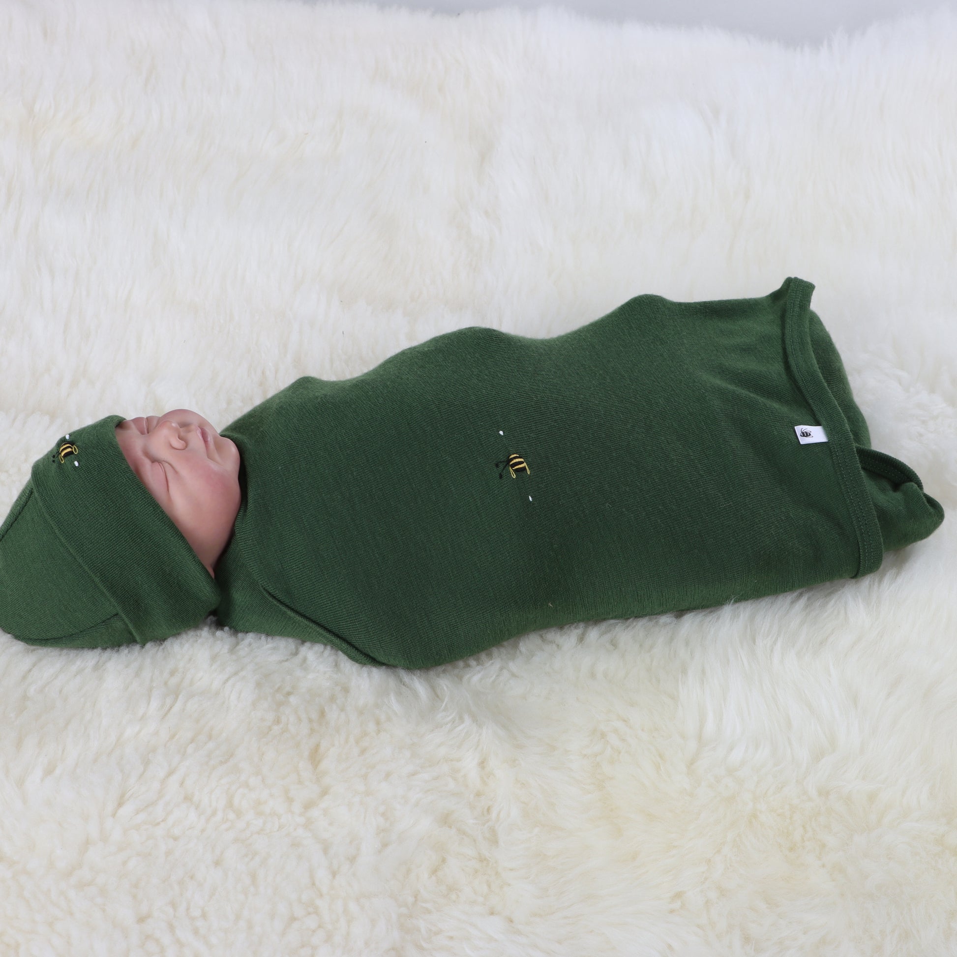 Merino Snugglewrap O/Size Evergreen - Dimples