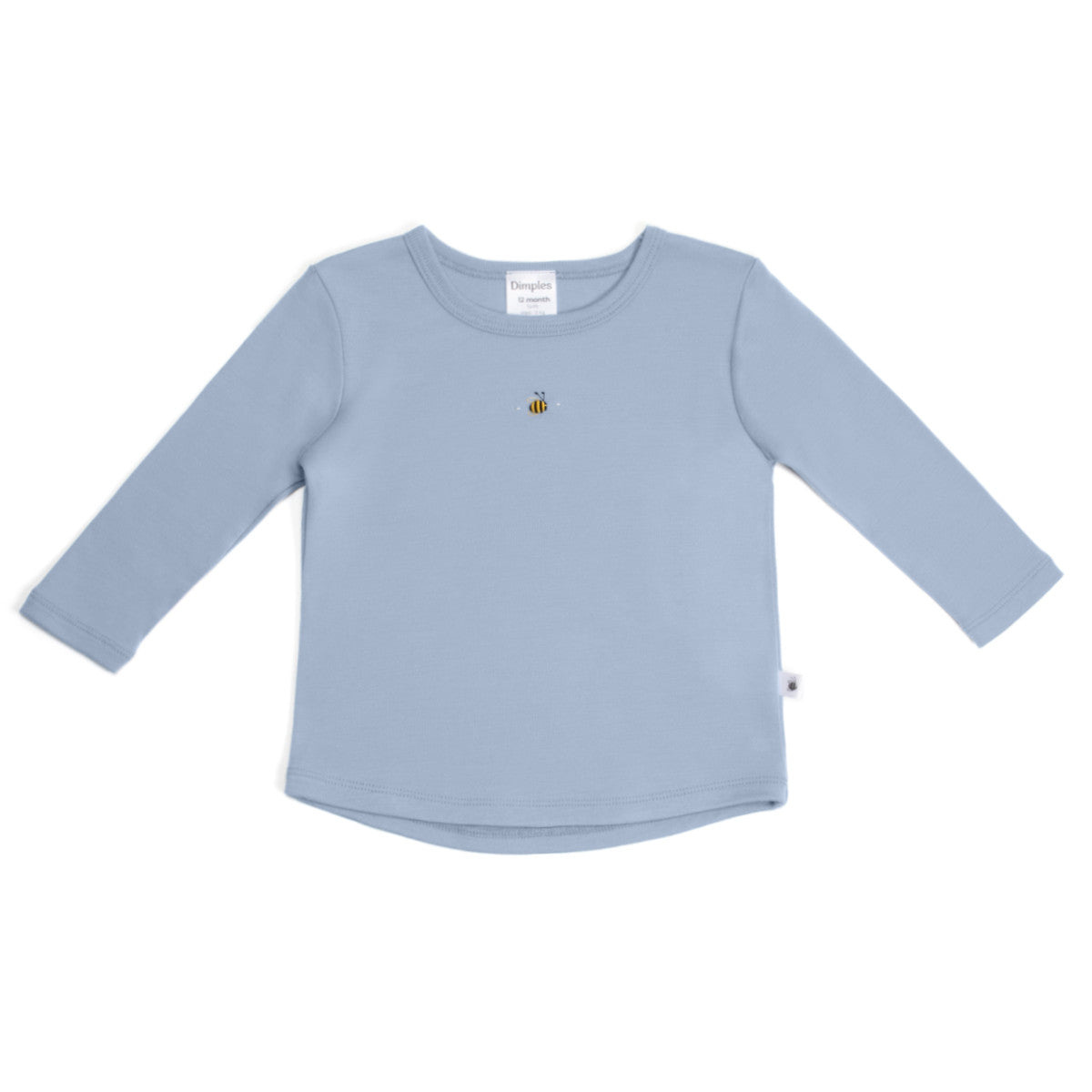 Merino Long Sleeve Top 12mth Alpine Blue - Dimples