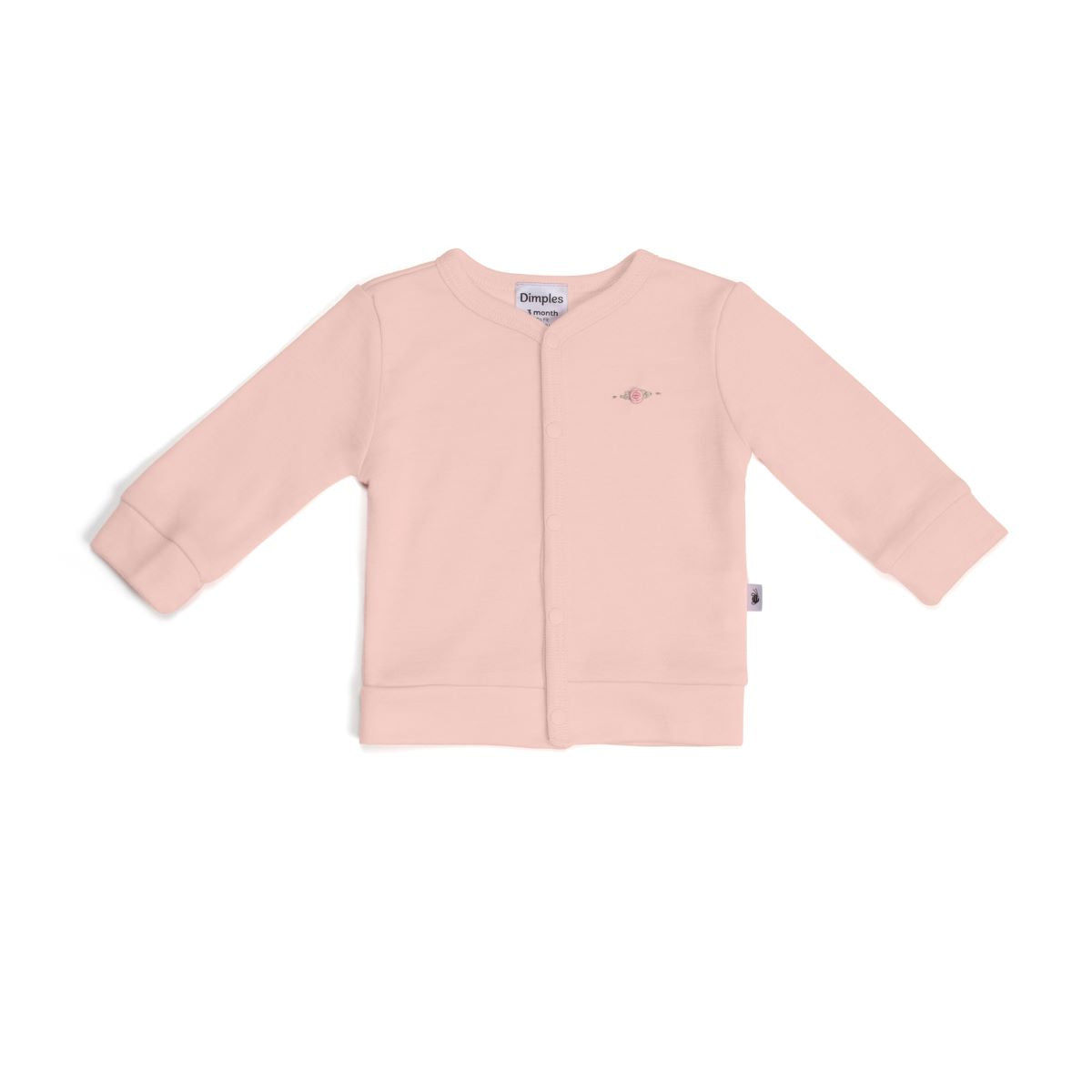 Merino Cardigan 12mth Petal Pink - Dimples