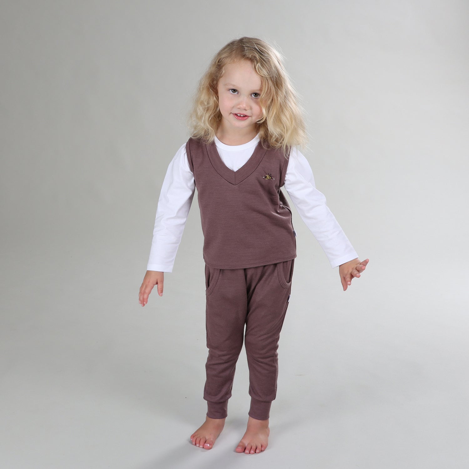 Merino Pants 12mth Damson - Dimples