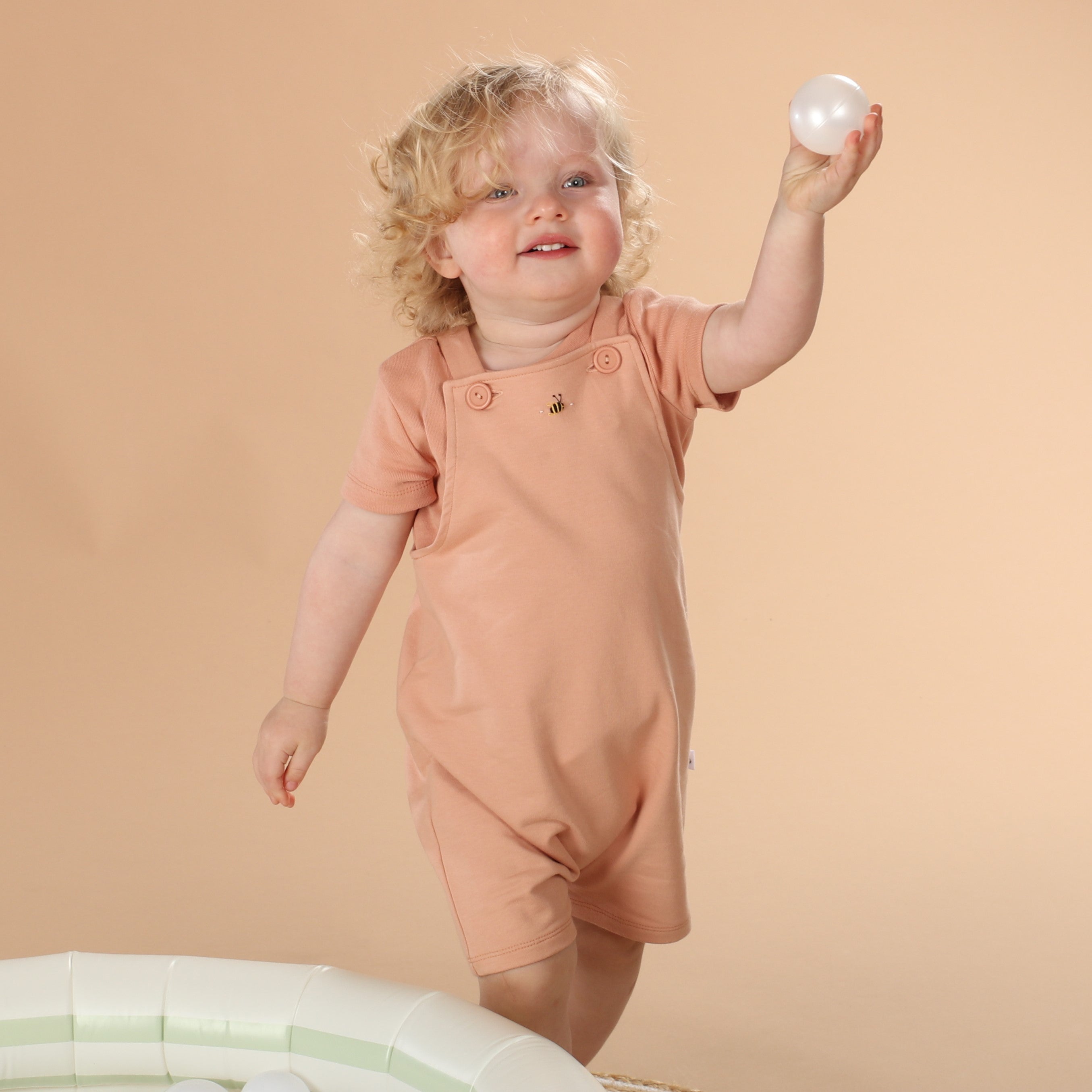 Cotton Overalls 12mth Clay - Dimples