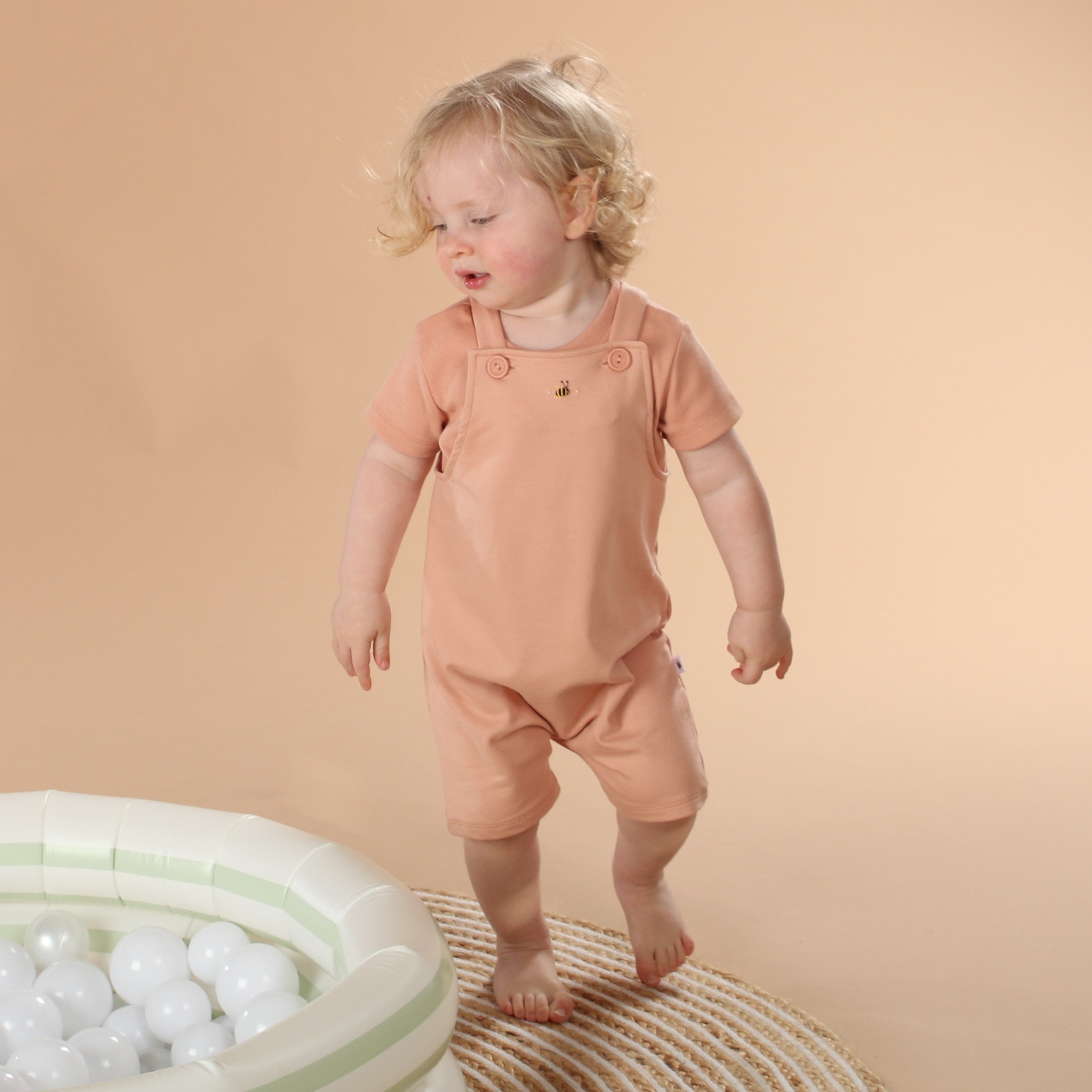 Cotton Overalls 12mth Clay - Dimples