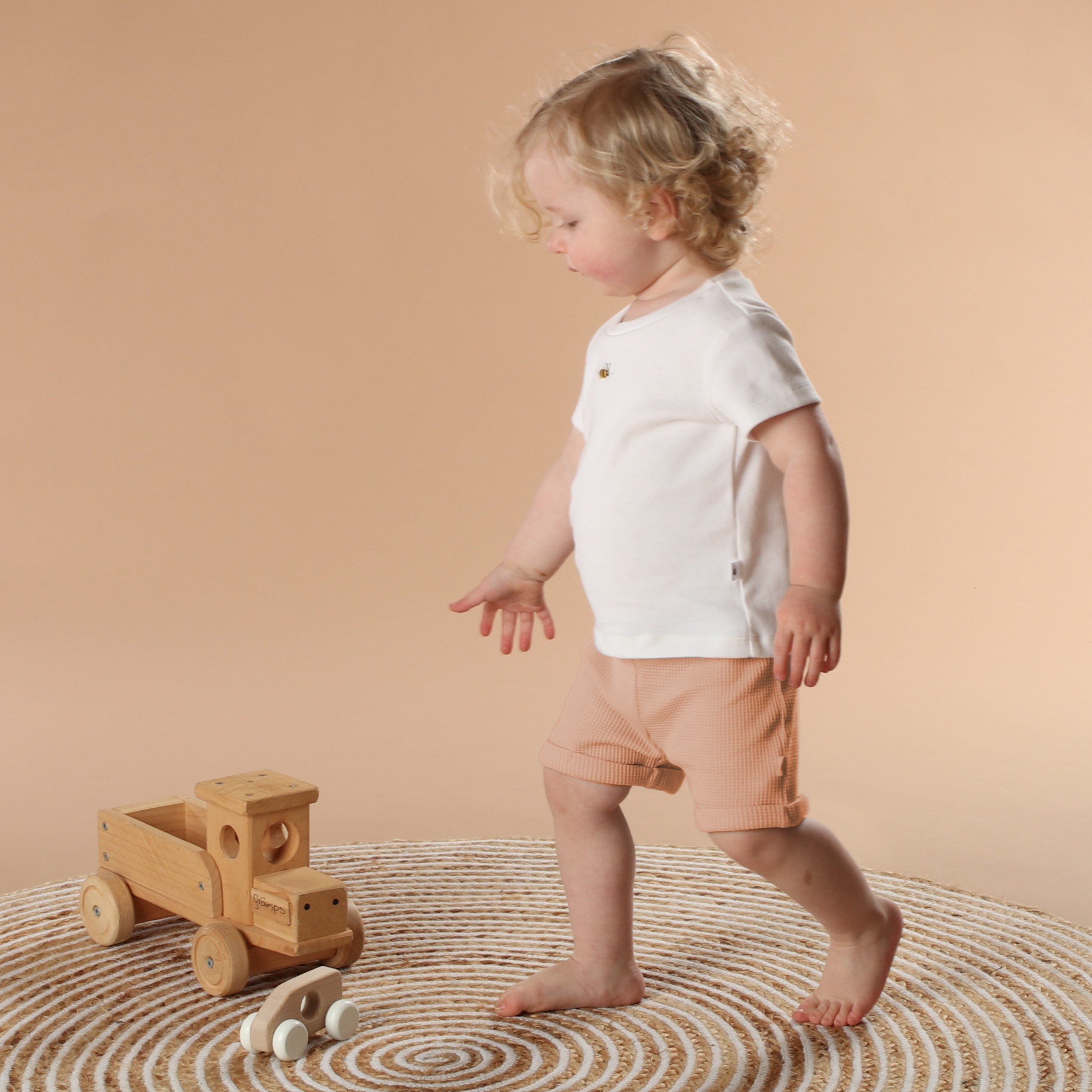 Waffle Cotton Shorts 12mth Clay - Dimples
