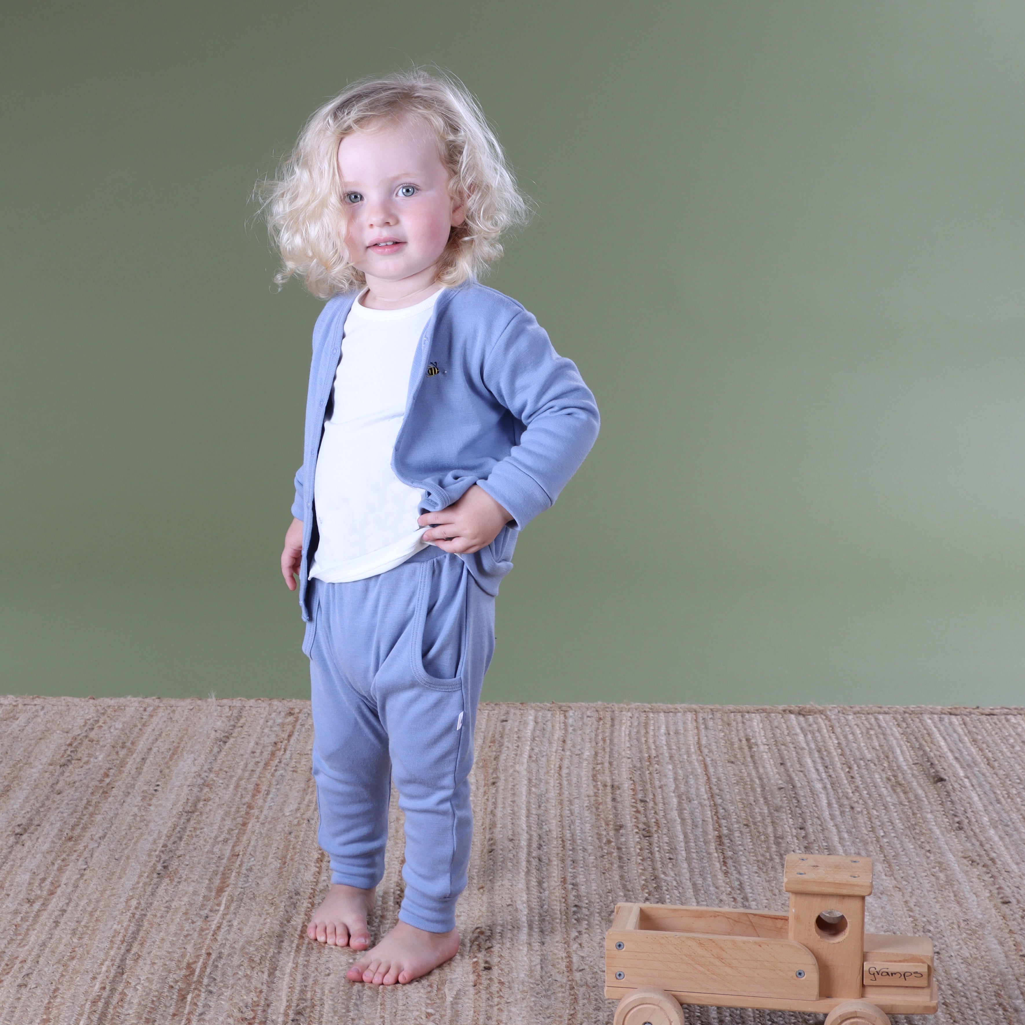 Merino Pants 12mth Alpine Blue - Dimples