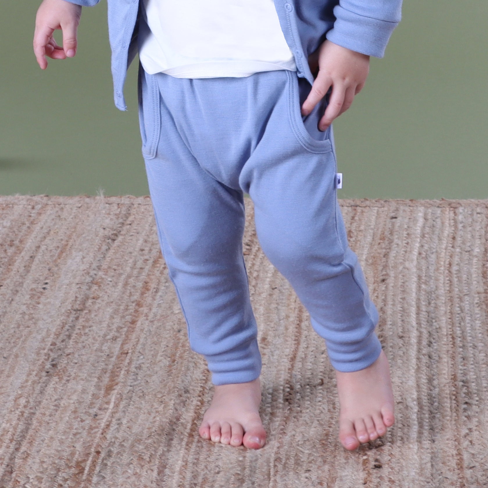 Merino Pants 12mth Alpine Blue - Dimples
