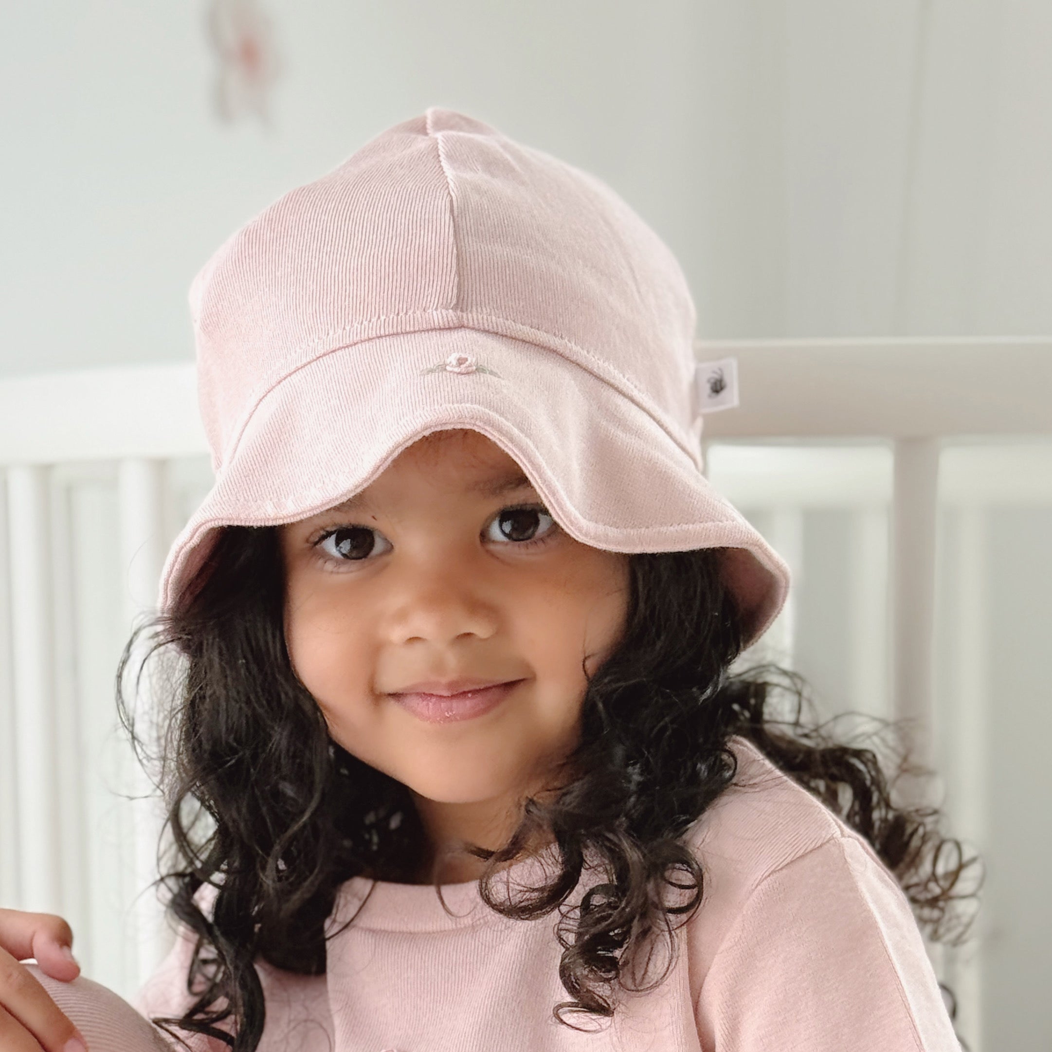 Cotton Bucket Sunhat L Dusky Pink - Dimples