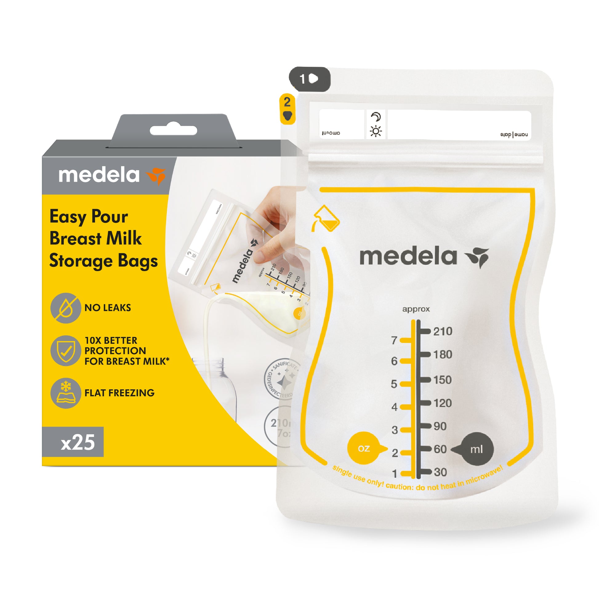 Easy Pour Breast Milk Storage Bags 25pk - Medela