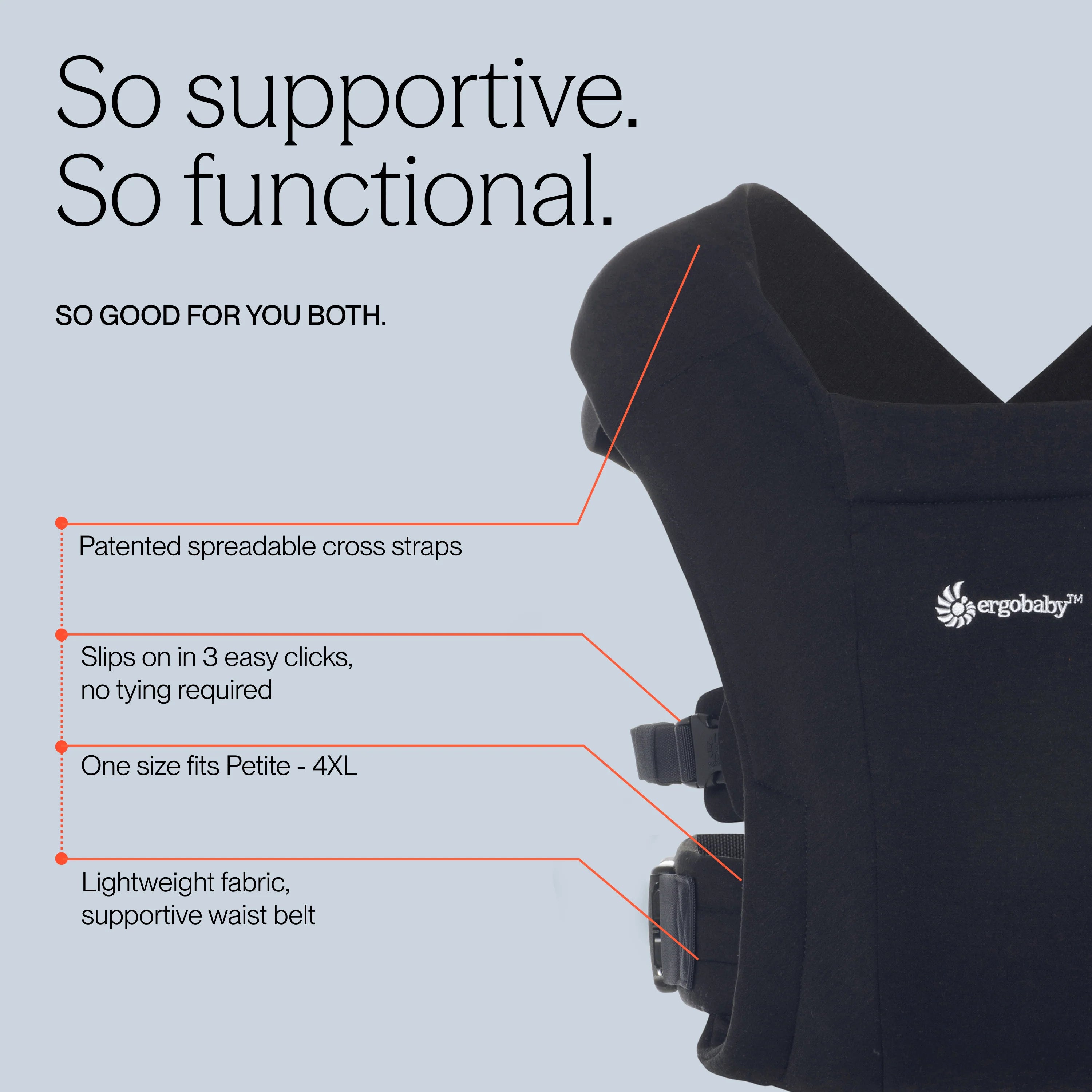 Ergobaby Embrace Newborn Carrier Pure Black - ErgoBaby