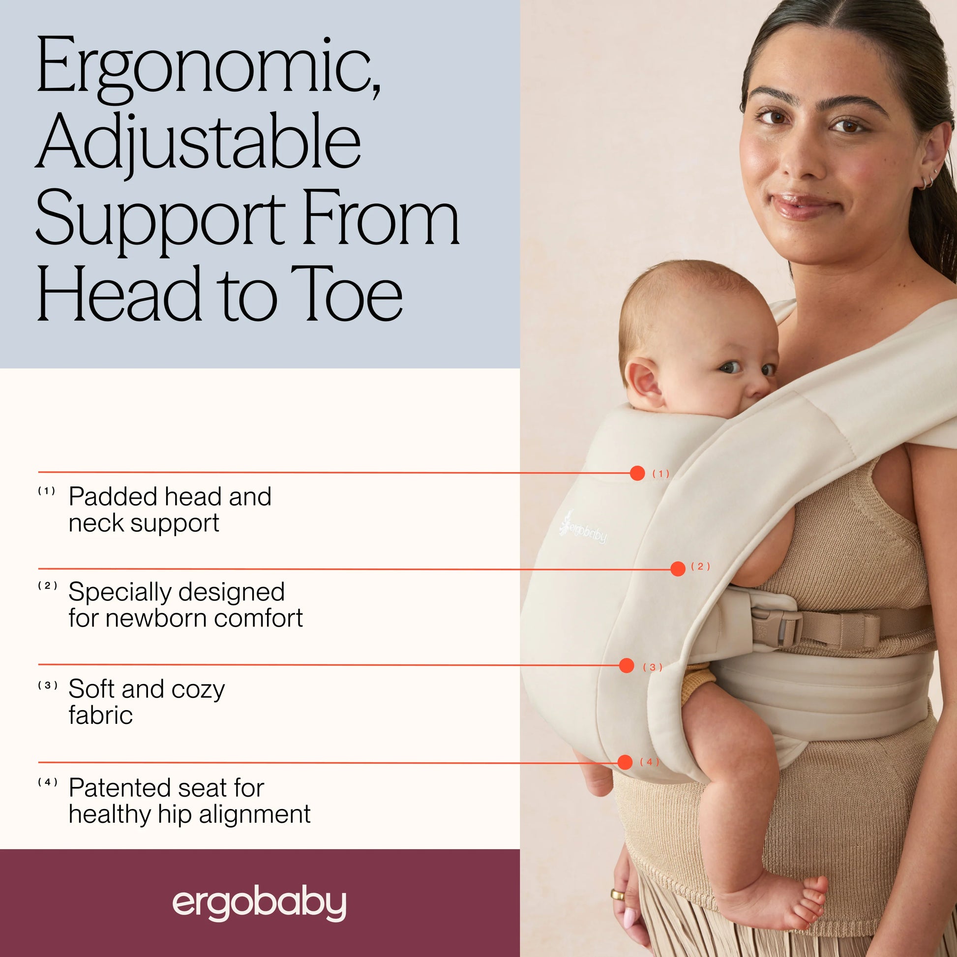 Ergobaby Embrace Newborn Carrier Cream - ErgoBaby