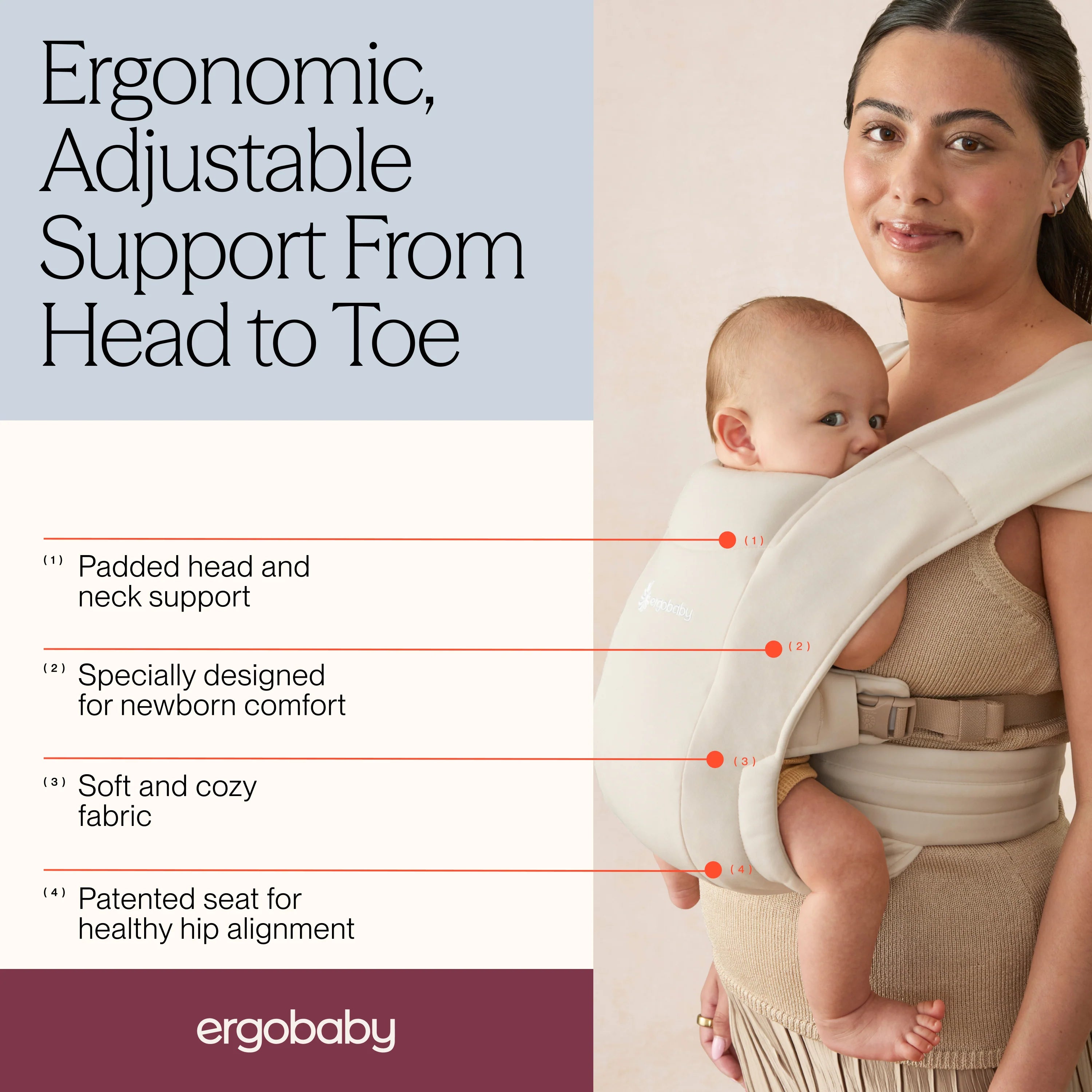Ergobaby Embrace Newborn Carrier Cream - ErgoBaby
