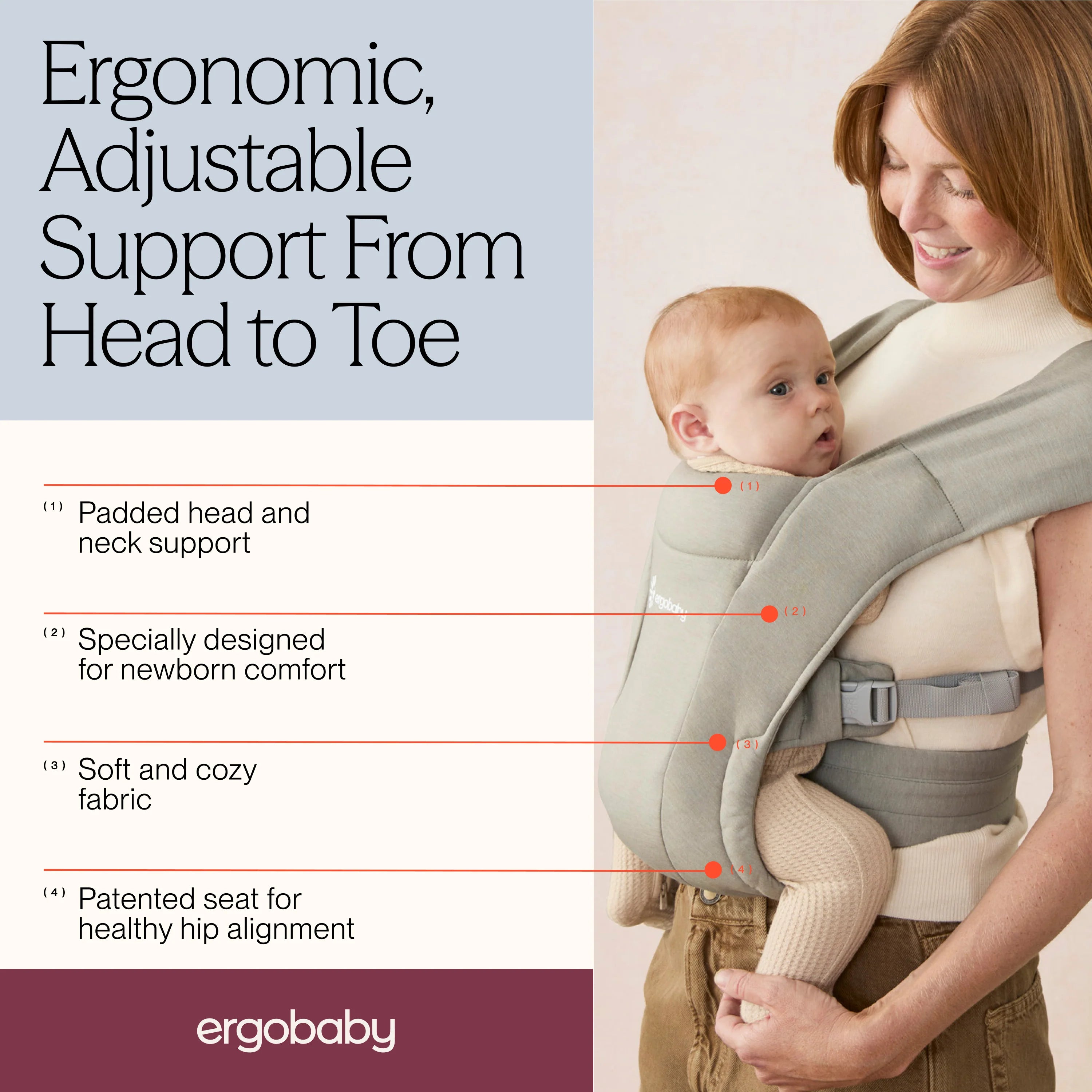Ergobaby Embrace Newborn Carrier Soft Olive - ErgoBaby