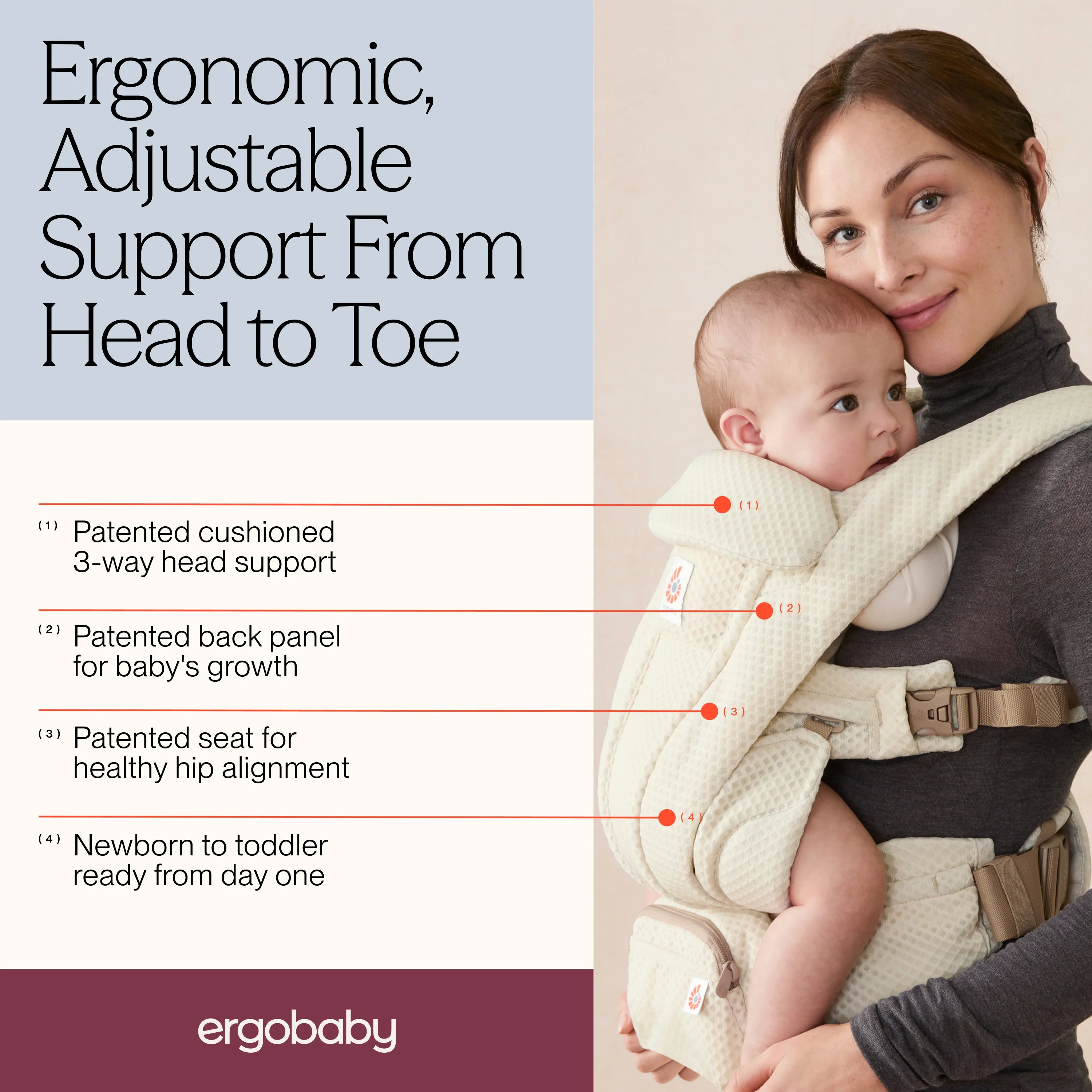 Ergobaby Omni Deluxe Mesh Carrier Natural Beige - ErgoBaby