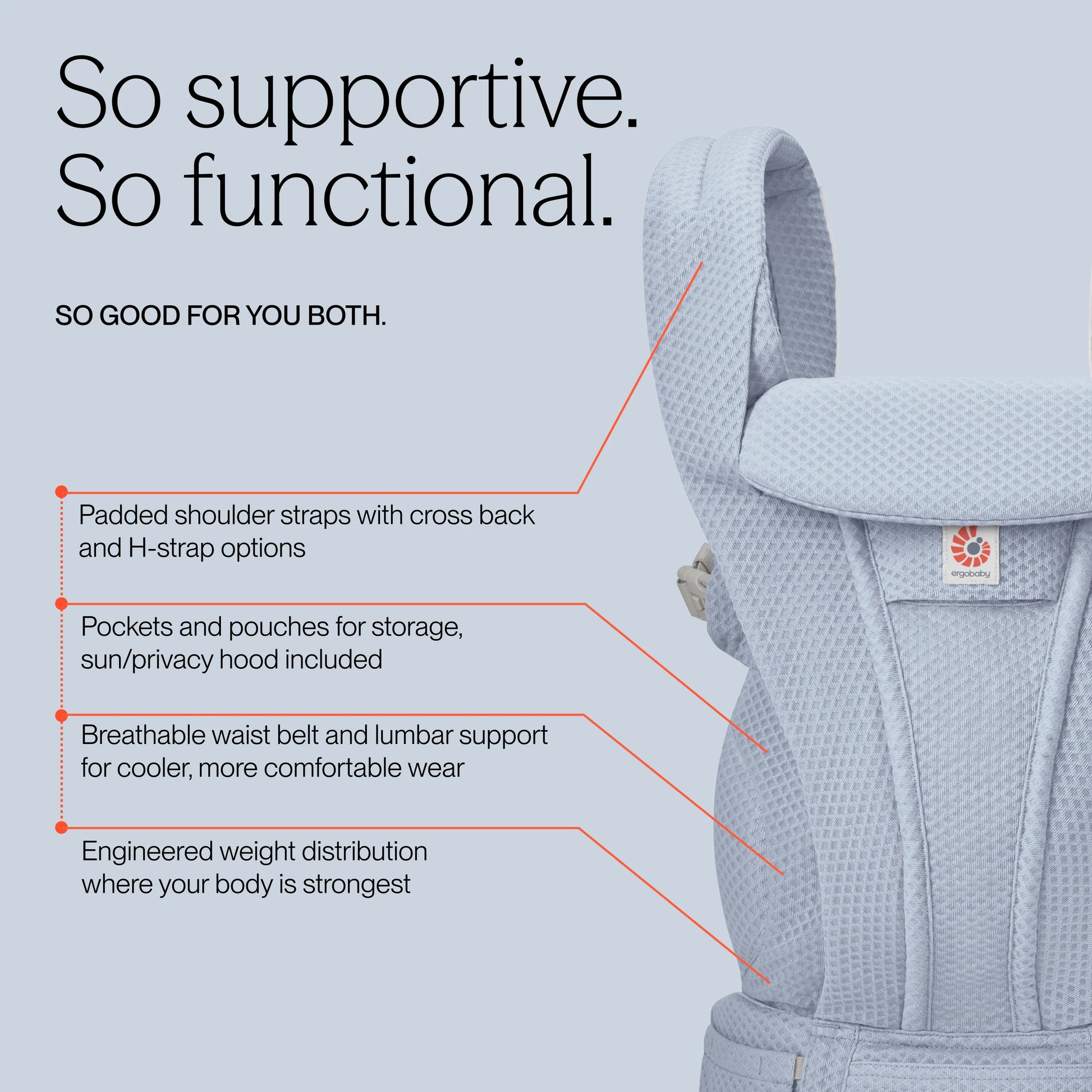 Ergobaby Omni Deluxe Mesh Carrier Serene Blue - ErgoBaby