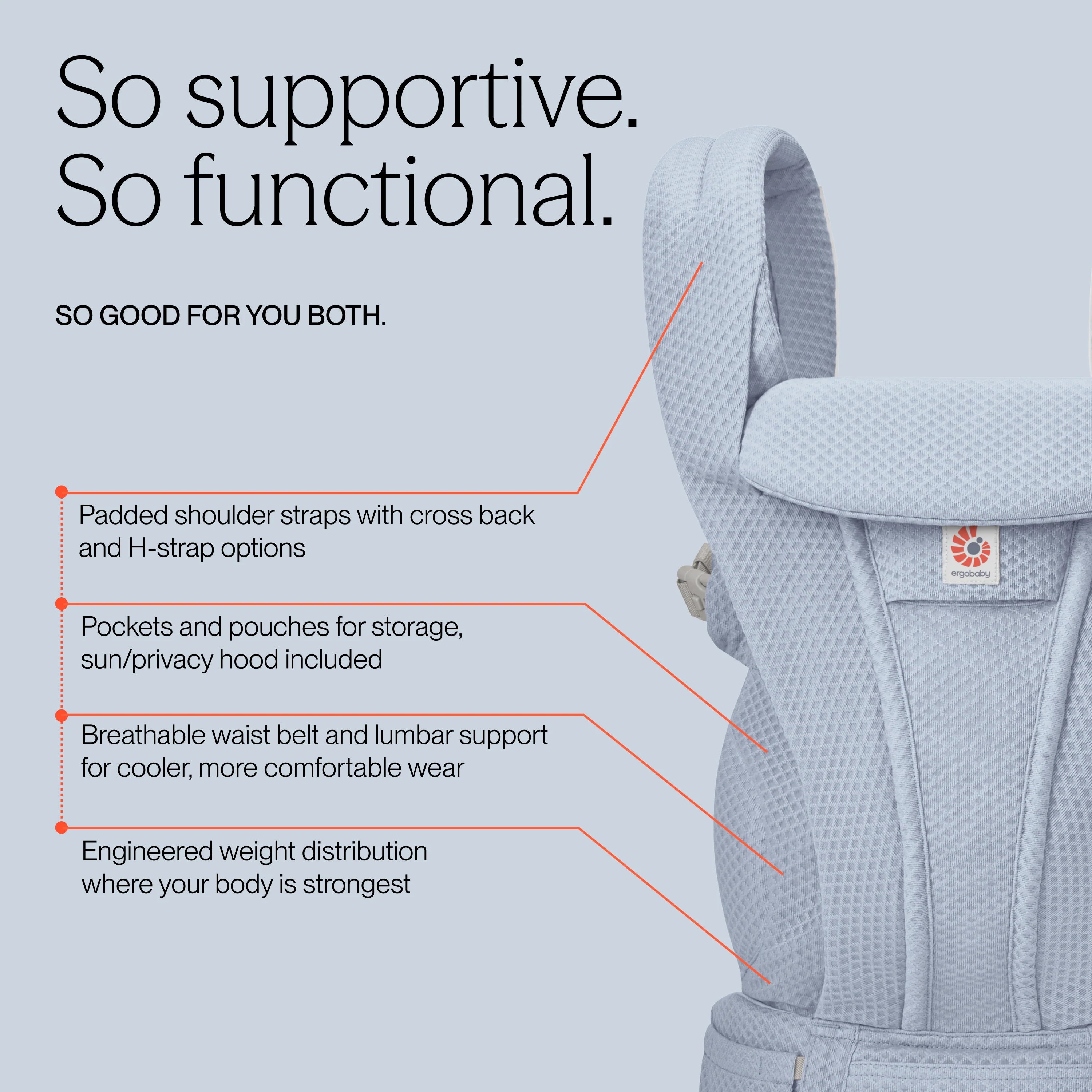Ergobaby Omni Deluxe Mesh Carrier Serene Blue - ErgoBaby