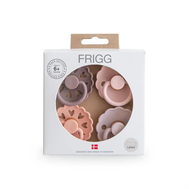 Round Latex Pacifiers 4 Pack - Frigg - Dimples