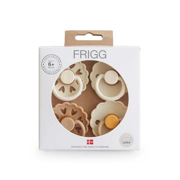 Round Latex Pacifiers 4 Pack - Frigg - Dimples