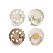 Round Latex Pacifiers 4 Pack - Frigg - Dimples