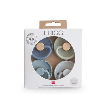 Round Latex Pacifiers 4 Pack - Frigg - Dimples