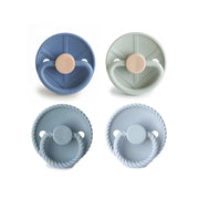 Round Latex Pacifiers 4 Pack - Frigg - Dimples