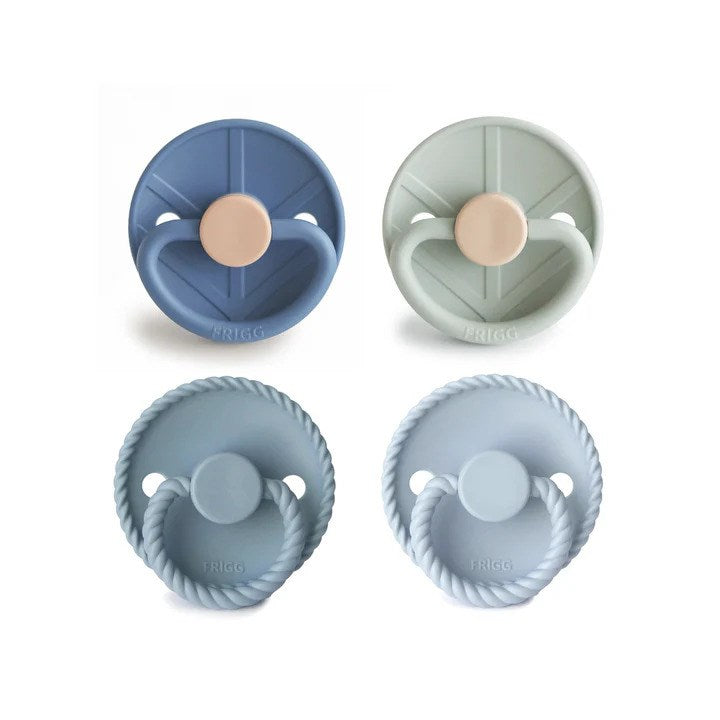 Round Latex Pacifiers 4 Pack - Frigg - Dimples