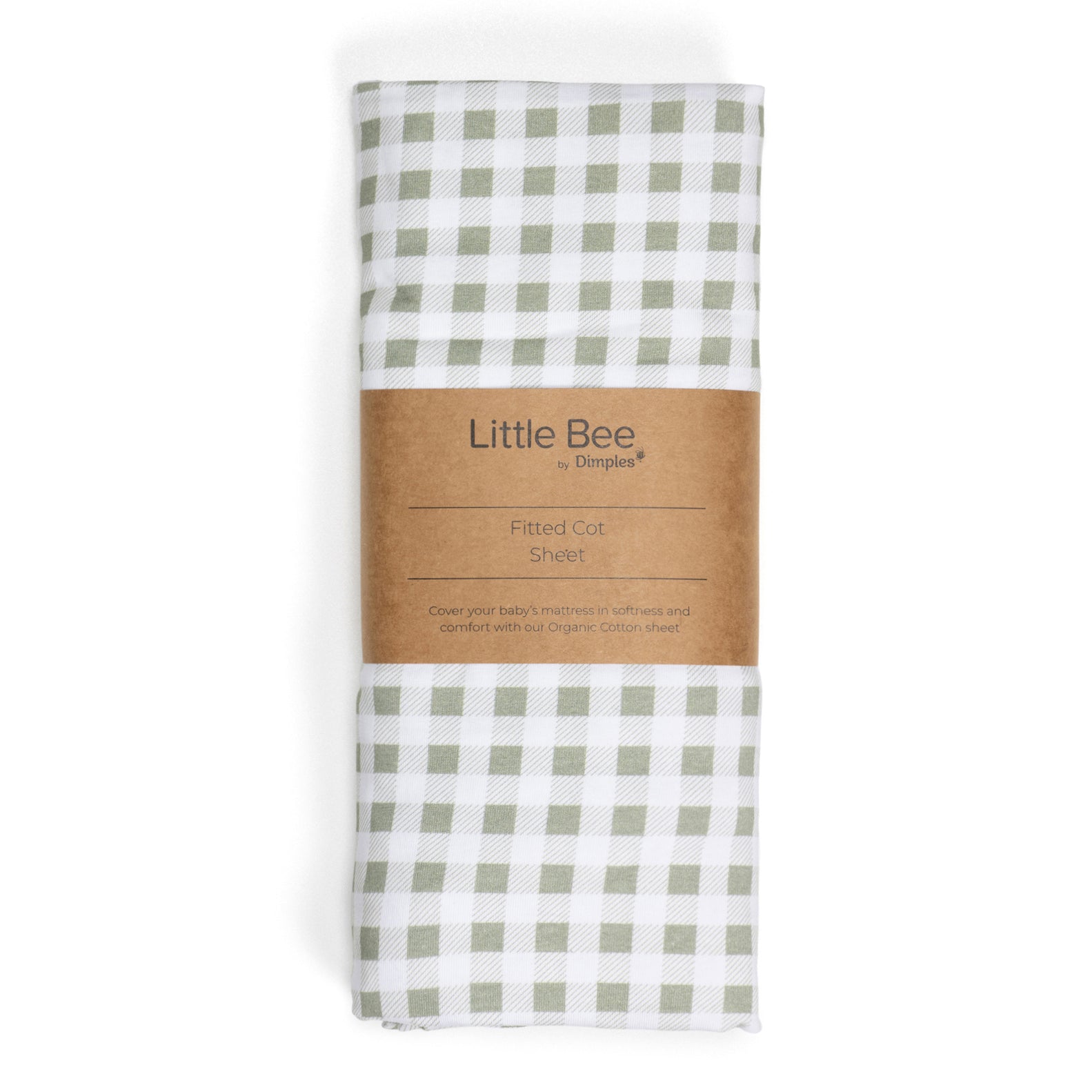 Cot Sheet Green - Little Bee by Dimples