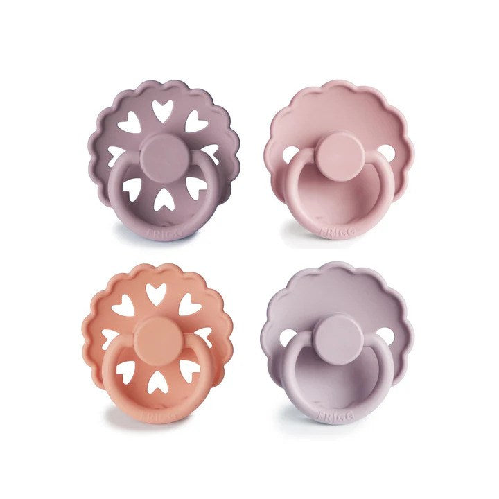 Round Latex Pacifiers 4 Pack - Frigg - Dimples