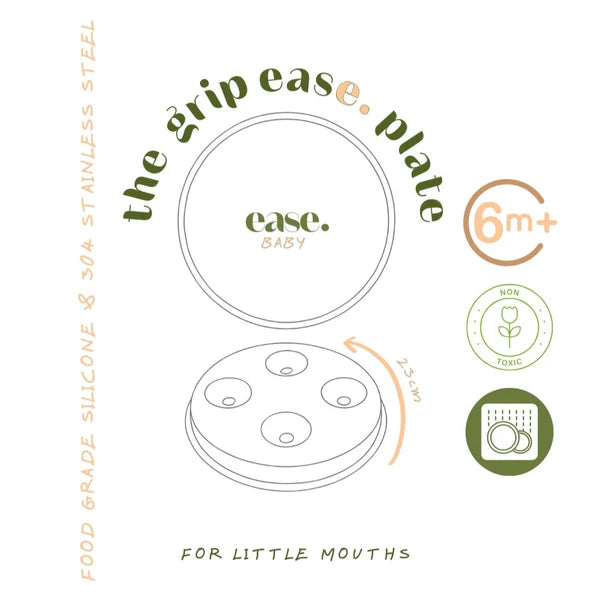 Grip Ease Toddler Plate Divided Pistachio - Ease.Baby