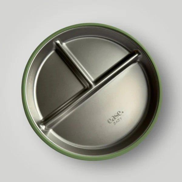 Grip Ease Toddler Plate Divided Pistachio - Ease.Baby