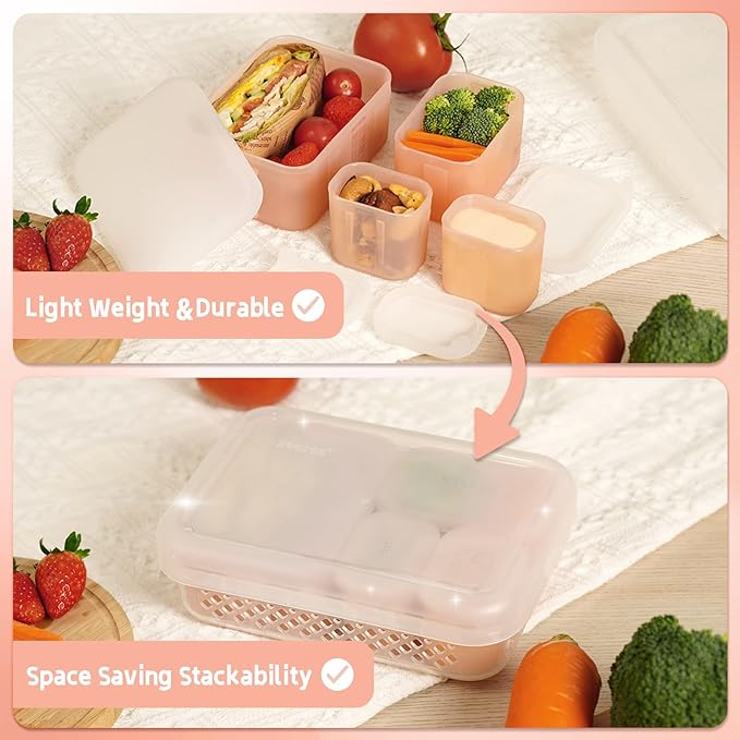 Family Active Stack Containers Blush - Haakaa