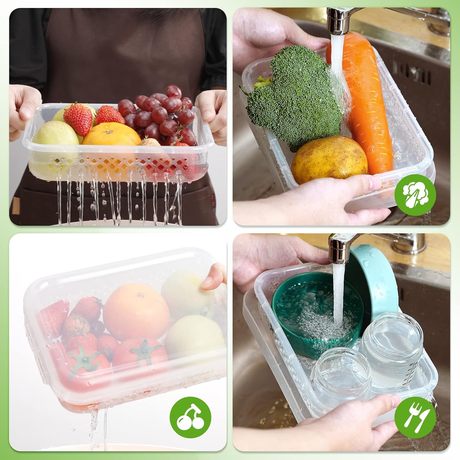 Family Active Stack Containers Pea Green - Haakaa